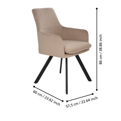 Eglo 424942 - Lænestol APALIT 86x60 cm beige/sort