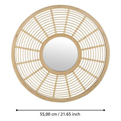 Eglo - Vægspejl diameter 55 cm bambus