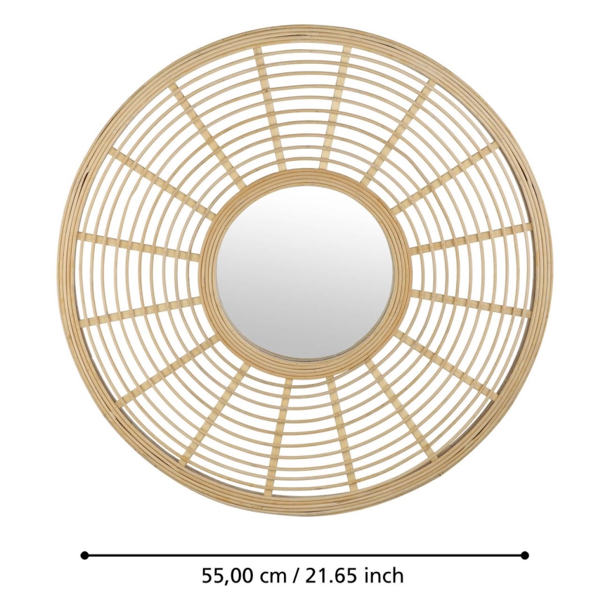 Eglo - Vægspejl diameter 55 cm bambus