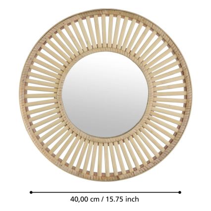 Eglo 425037 - Vægspejl MITSUKE Ø 40 cm i bambus