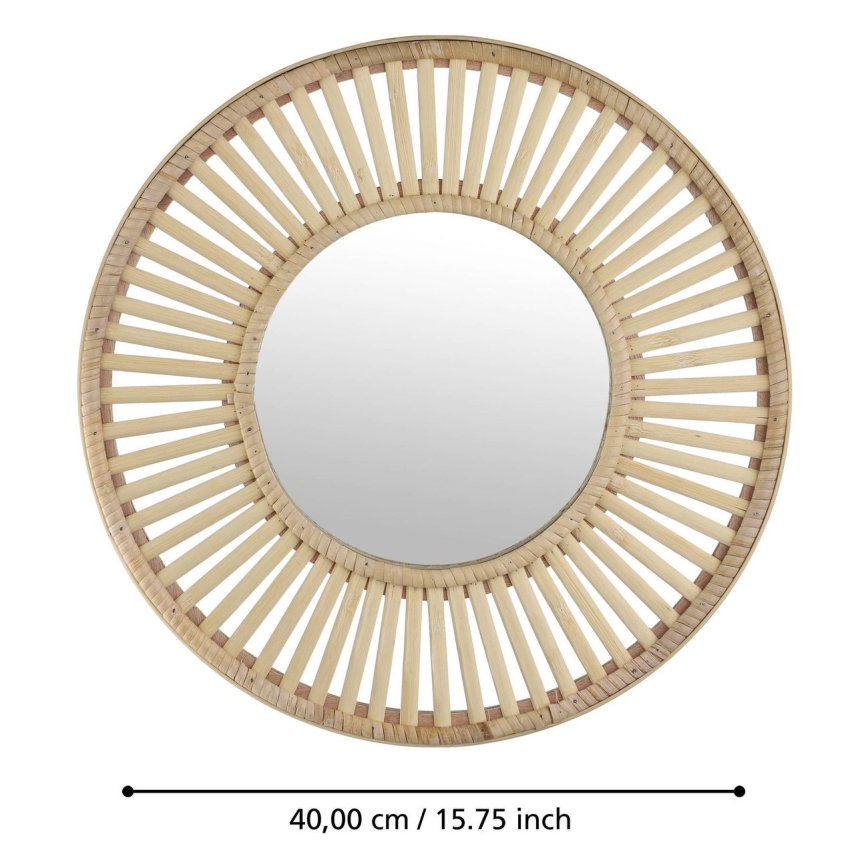 Eglo 425037 - Vægspejl MITSUKE Ø 40 cm i bambus