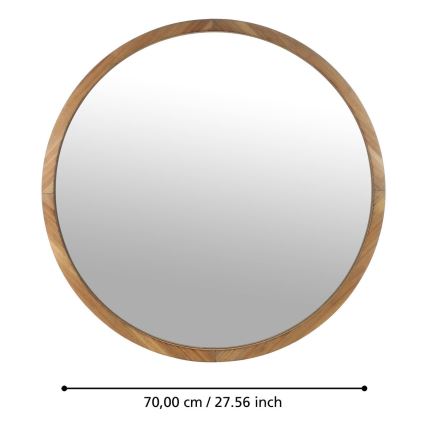 Eglo - Vægspejl diameter 70 cm brun