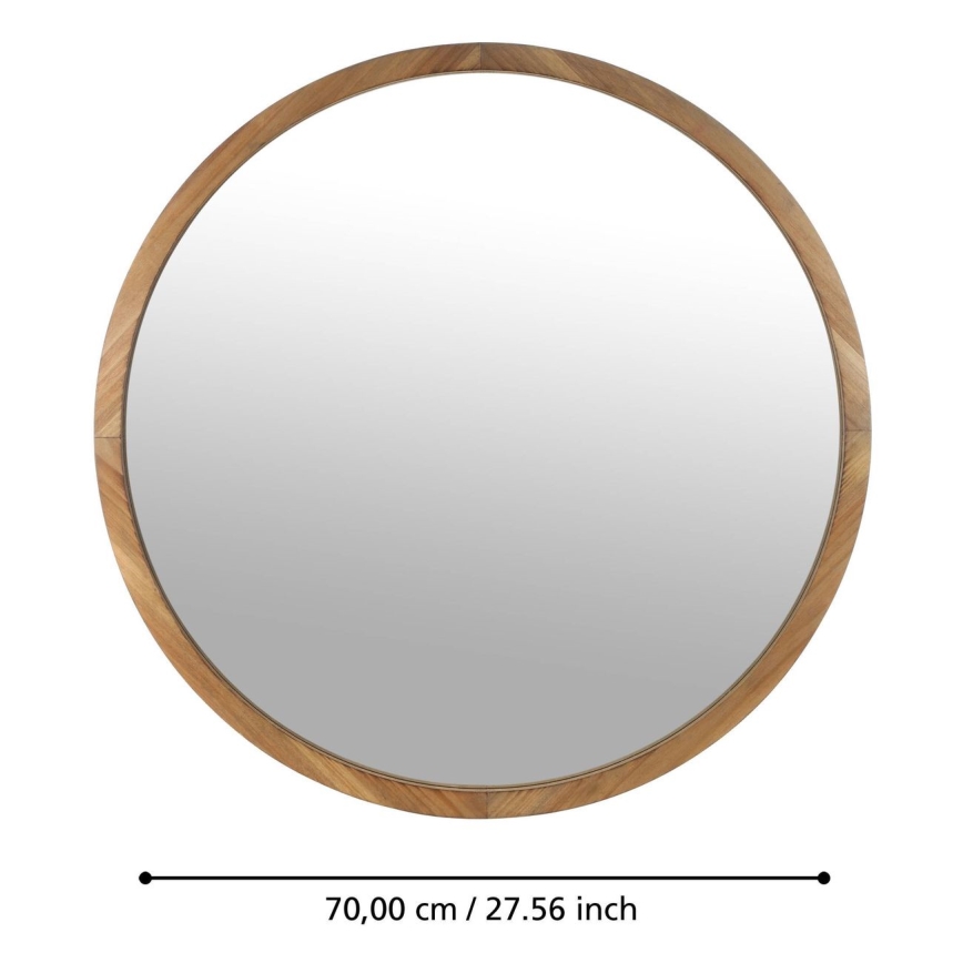 Eglo - Vægspejl diameter 70 cm brun