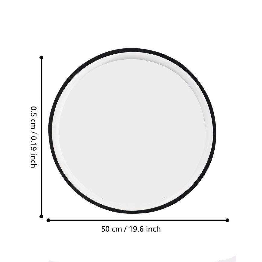 Eglo 425042 - Vægspejl BANI Ø 31 cm sort