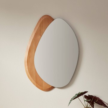 Eglo 425049 - Vægspejl LIOMA 68x48 cm ædelgran/beige
