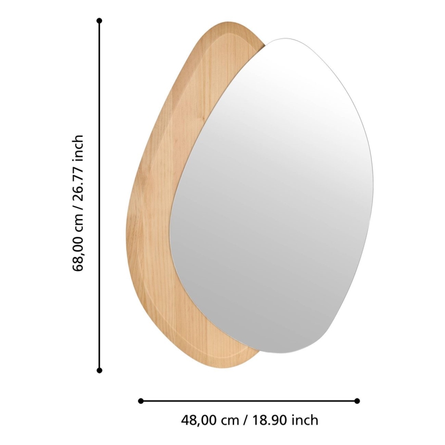 Eglo 425049 - Vægspejl LIOMA 68x48 cm ædelgran/beige