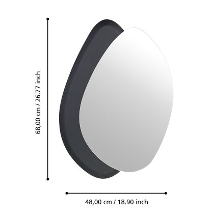 Eglo 425051 - Vægspejl LIOMA 68x48 cm gran/sort