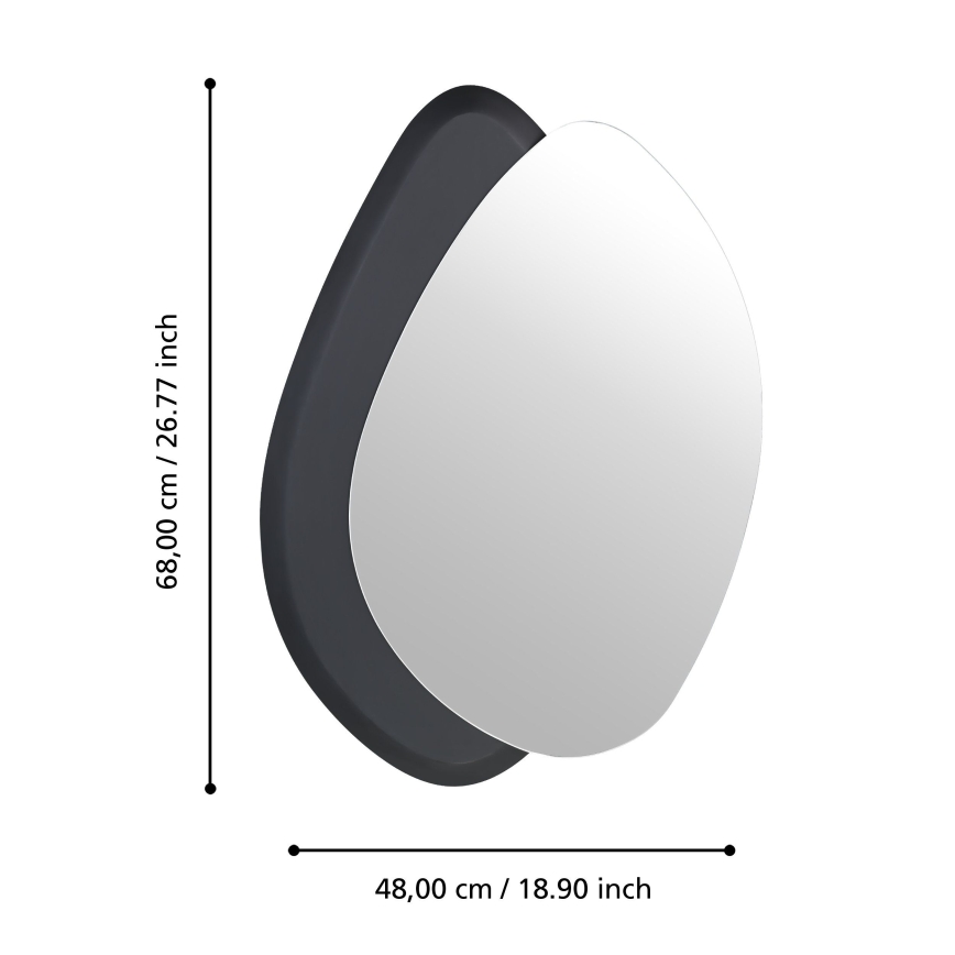 Eglo 425051 - Vægspejl LIOMA 68x48 cm gran/sort