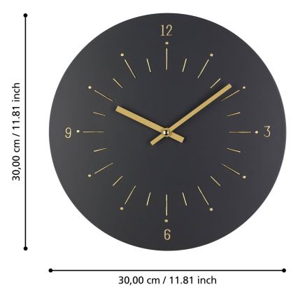 Eglo - Vægur 1xAA diameter 30 cm sort