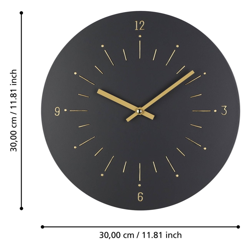 Eglo - Vægur 1xAA diameter 30 cm sort