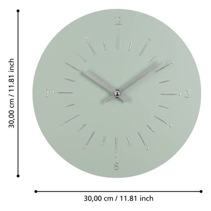 Eglo - Vægur 1xAA diameter 30 cm grøn