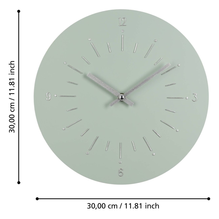 Eglo - Vægur 1xAA diameter 30 cm grøn
