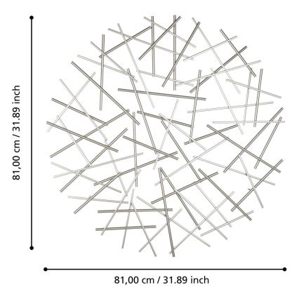 Eglo -  Vægdekoration diameter 81 cm mat krom