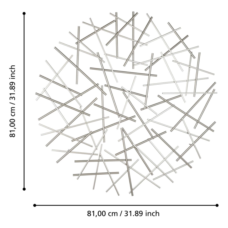 Eglo -  Vægdekoration diameter 81 cm mat krom