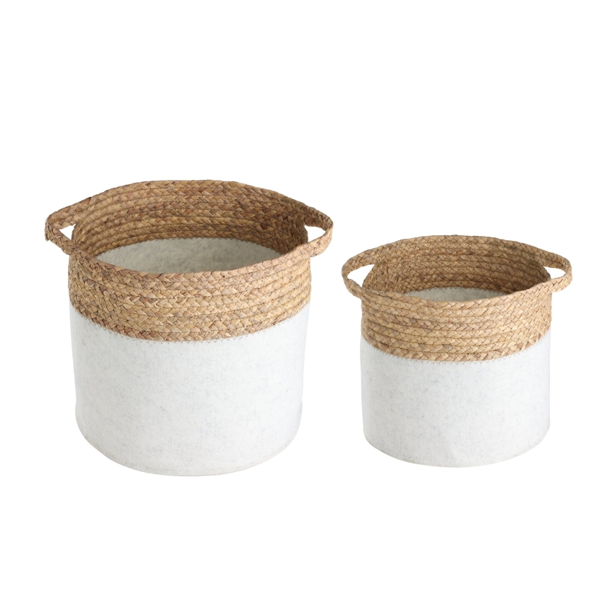 Eglo 426584 - Sæt 2 stk. dekorative kurve NANAE 30x31 cm hvid/beige