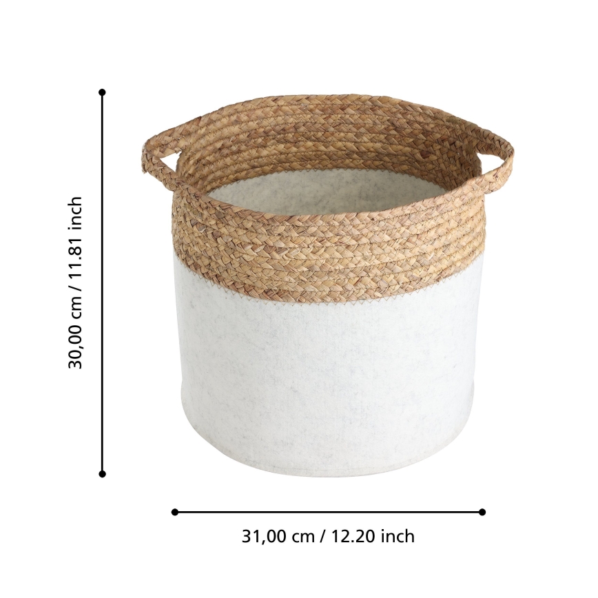 Eglo 426584 - Sæt 2 stk. dekorative kurve NANAE 30x31 cm hvid/beige