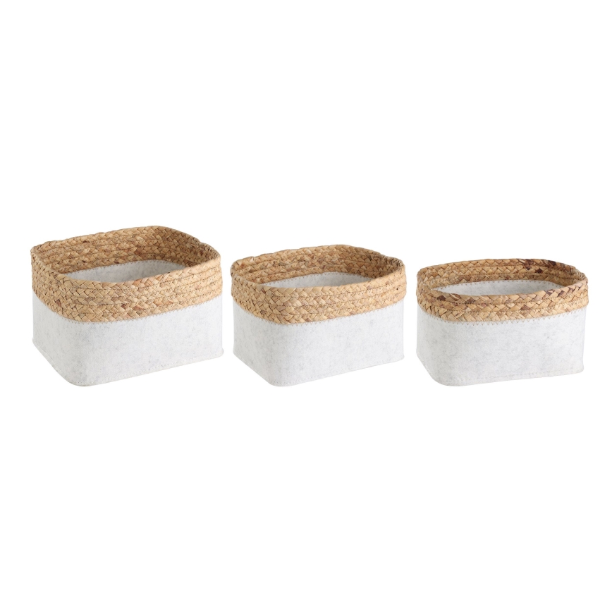 Eglo 426585 - Sæt med 3 dekorative kurve NANAE 16 x 27 cm, hvid/beige