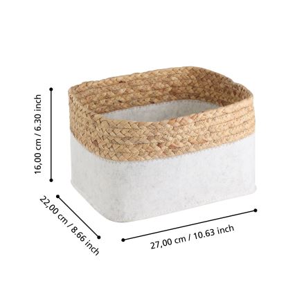 Eglo 426585 - Sæt med 3 dekorative kurve NANAE 16 x 27 cm, hvid/beige