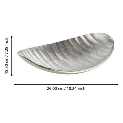 Eglo - Dekorativ bakke 18,5x26 cm sølvfarvet
