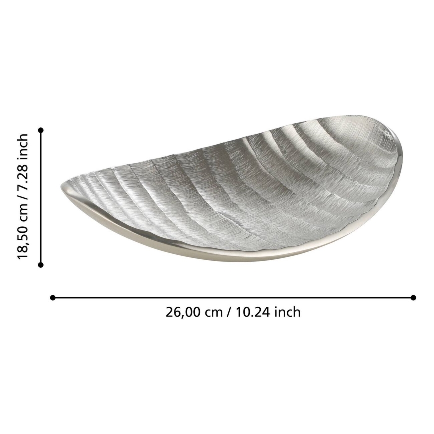 Eglo - Dekorativ bakke 18,5x26 cm sølvfarvet