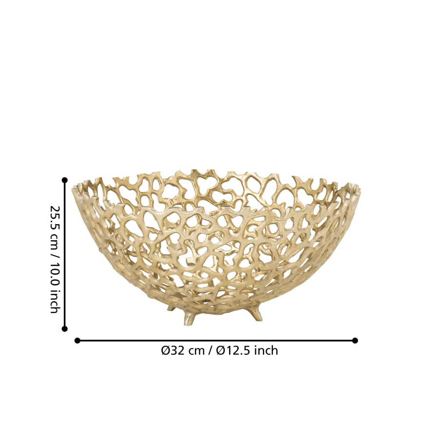Eglo 427497 - Dekorativ skål KIMITSU Ø 32 cm, guld