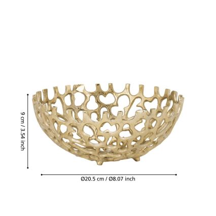 Eglo - Dekorativ bakke diameter 20,5 cm guldfarvet