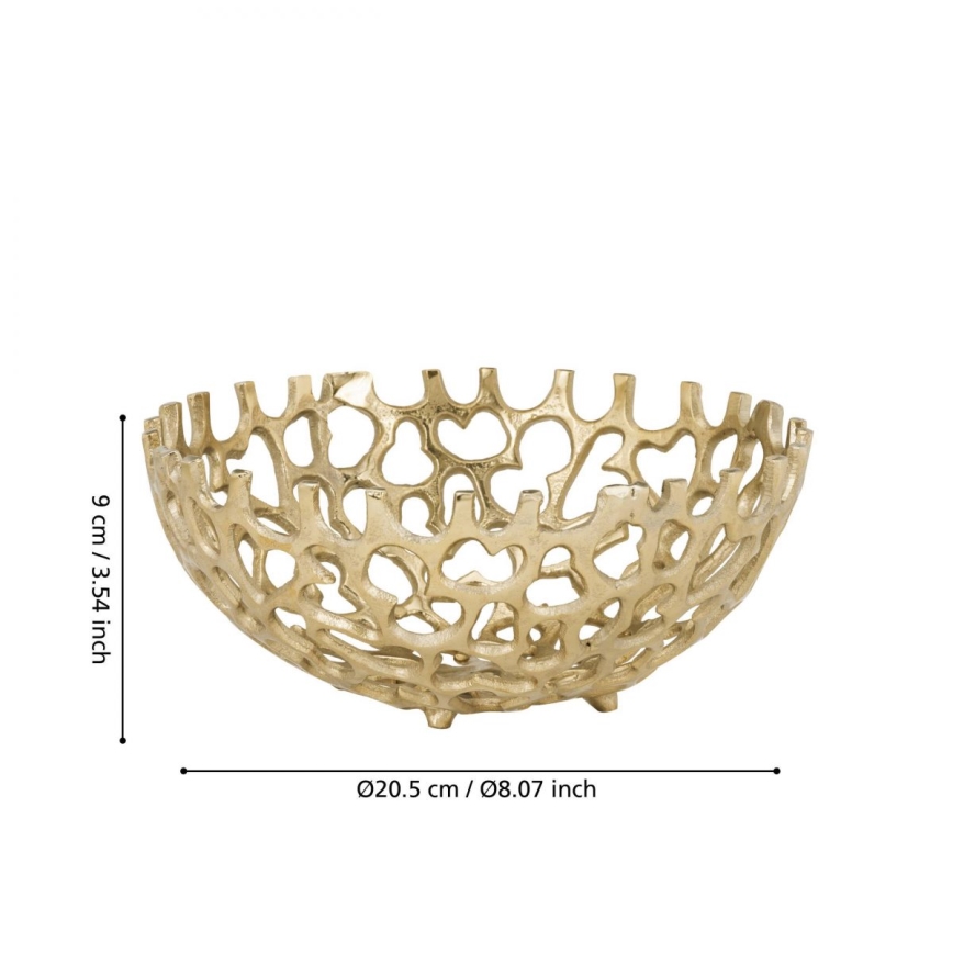 Eglo - Dekorativ bakke diameter 20,5 cm guldfarvet