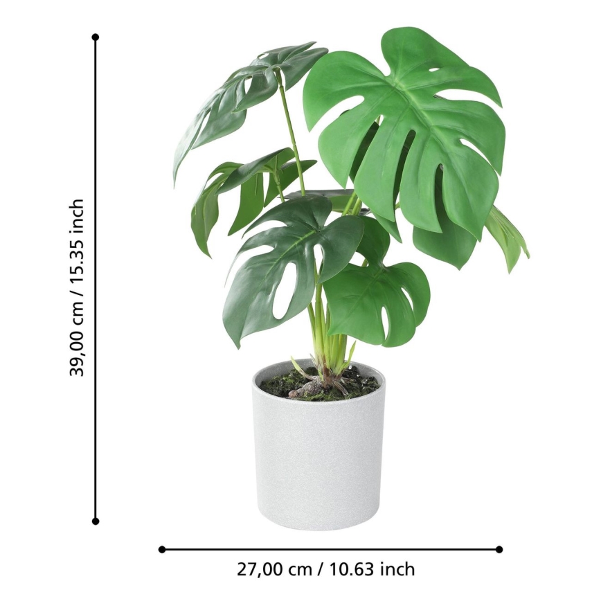 Eglo - Kunstig plante i blomsterpotte 42x30 cm monstera