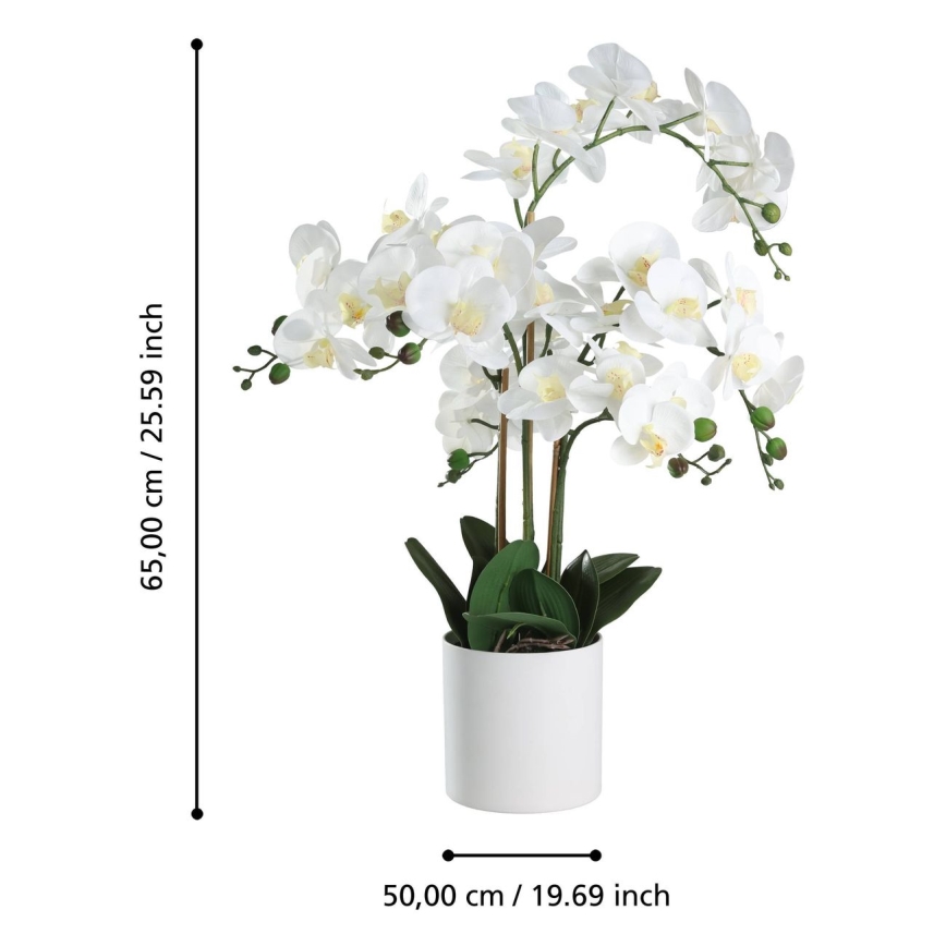 Eglo - Kunstig plante i blomsterpotte 65x50 cm orkidé