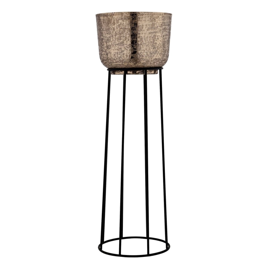 Eglo - SÆT 3x Blomsterkrukke metal sort/guldfarvet