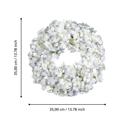 Eglo - Kunstig blomsterkrans diameter 35 cm blå