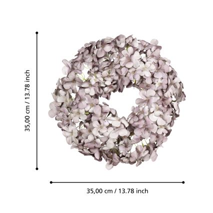 Eglo - Kunstig blomsterkrans diameter 35 cm lilla