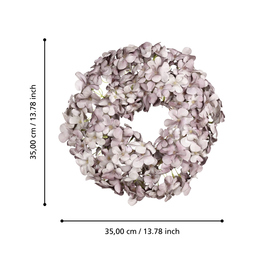 Eglo - Kunstig blomsterkrans diameter 35 cm lilla