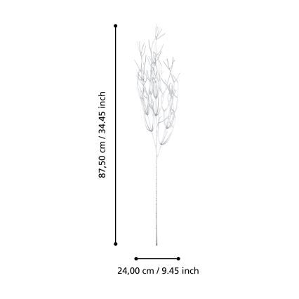 Eglo - Kunstig blomst 87,5 cm sølvfarvet