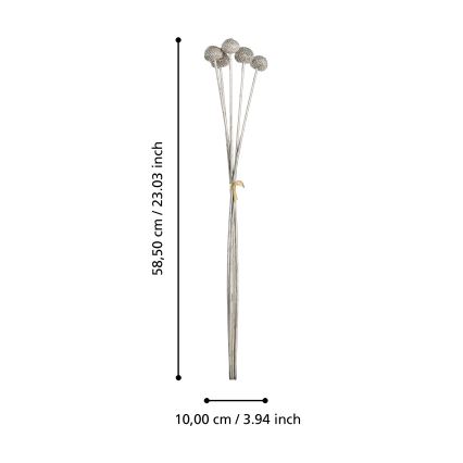 Eglo - Kunstig blomst 58,5 cm sølvfarvet
