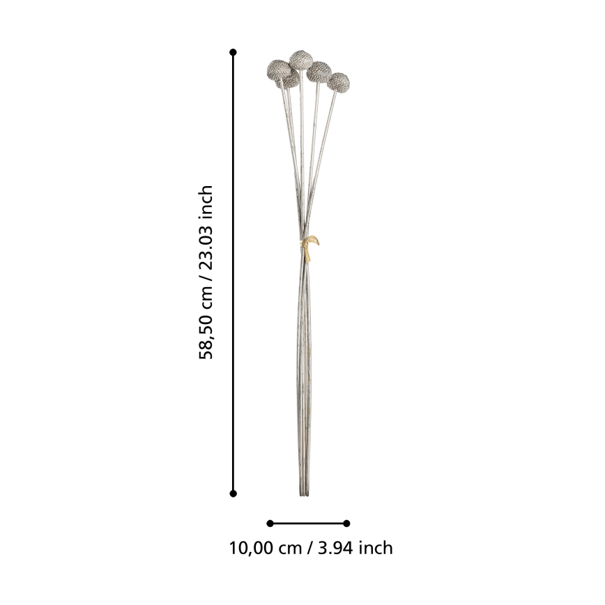 Eglo - Kunstig blomst 58,5 cm sølvfarvet