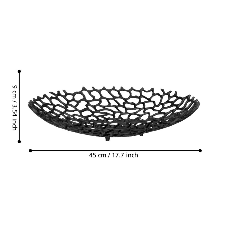 Eglo 429737 - Dekorativ skål KIMITSU Ø 45 cm sort