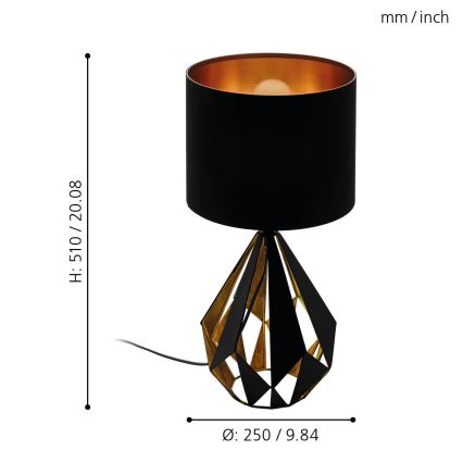 Eglo - Bordlampe 1xE27/60W/230V