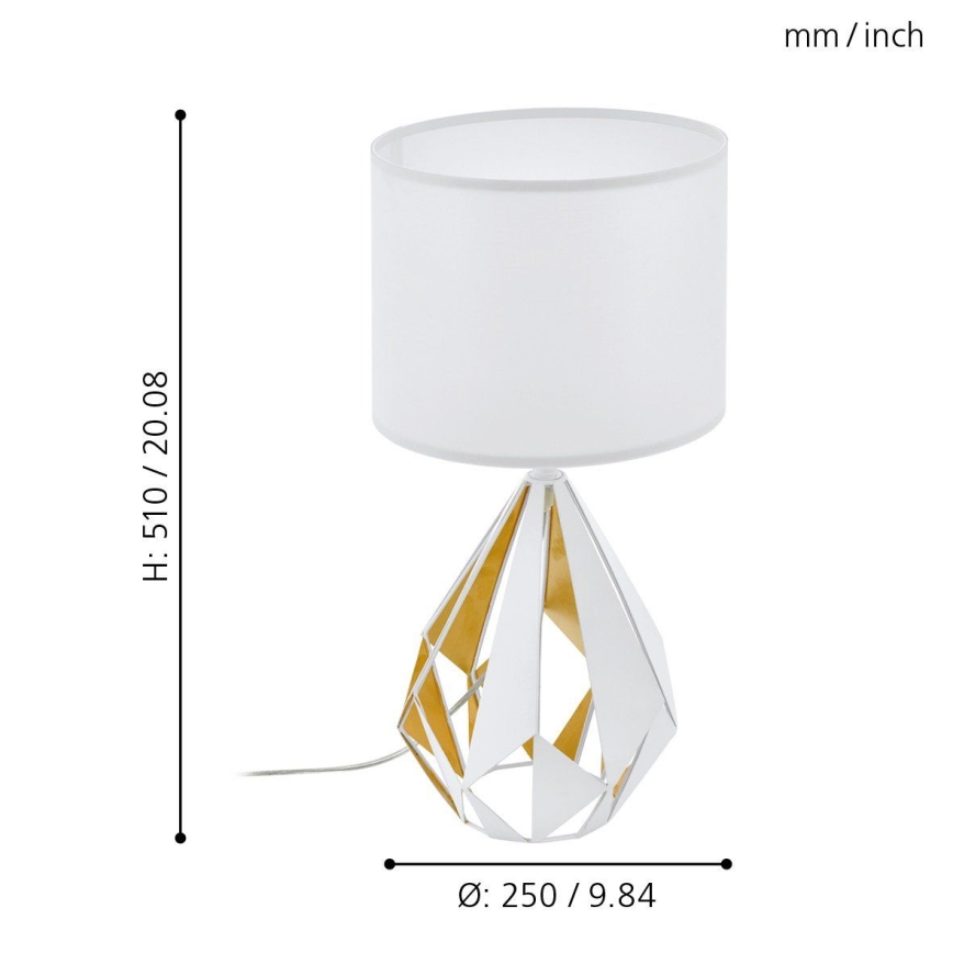 Eglo 43078 - Bordlampe CARLTON 1xE27/60W/230V