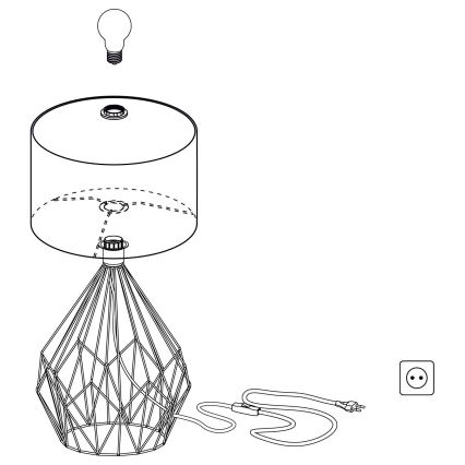 Eglo 43078 - Bordlampe CARLTON 1xE27/60W/230V