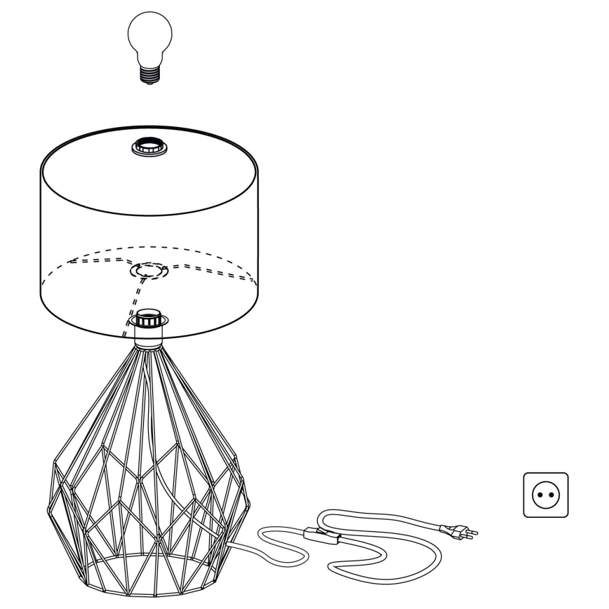 Eglo 43078 - Bordlampe CARLTON 1xE27/60W/230V