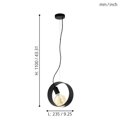 Eglo 43128 - LED-pendel med ledning MAIDENHEAD 1xE27/4W/230V