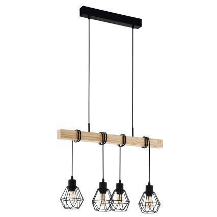 Eglo - Lysekrone i en snor TOWNSHEND 4xE27/60W/230V basket