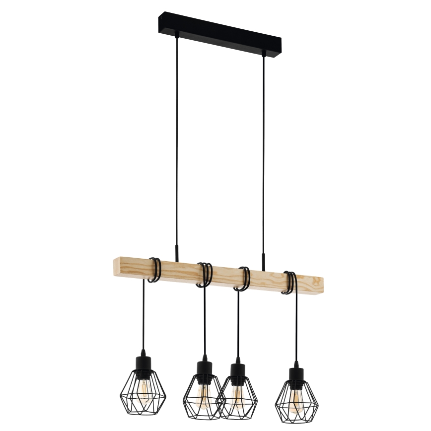 Eglo - Lysekrone i en snor TOWNSHEND 4xE27/60W/230V basket