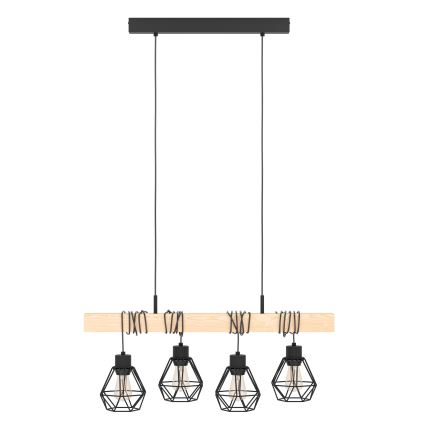 Eglo - Lysekrone i en snor TOWNSHEND 4xE27/60W/230V basket