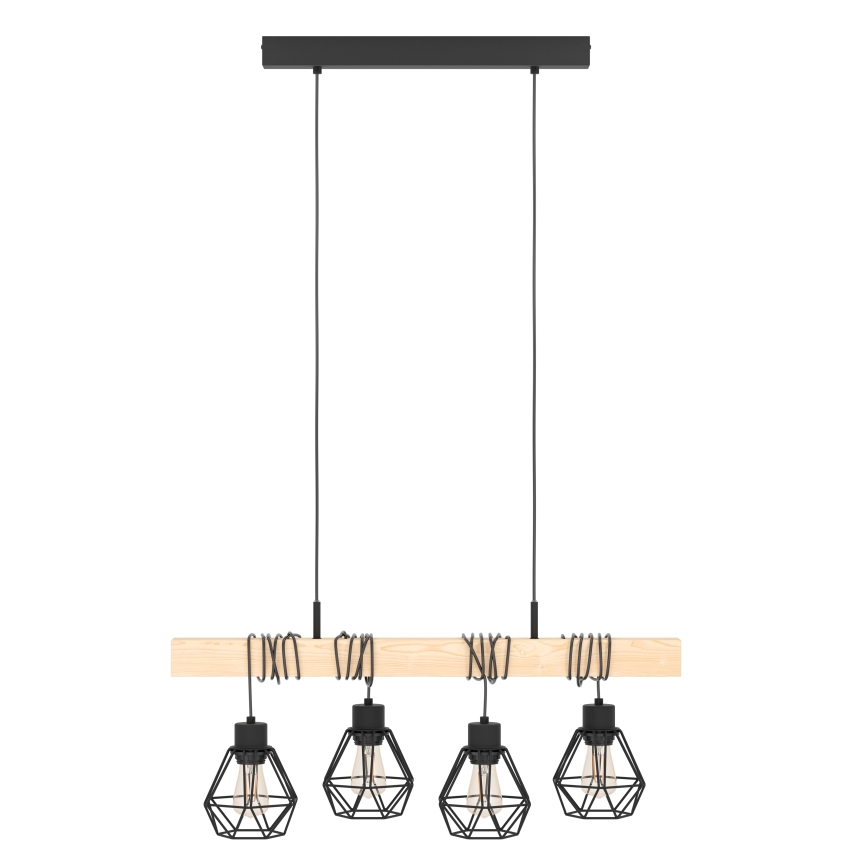 Eglo - Lysekrone i en snor TOWNSHEND 4xE27/60W/230V basket