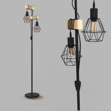 Eglo - Gulvlampe TOWNSHEND 2xE27/60W/230V