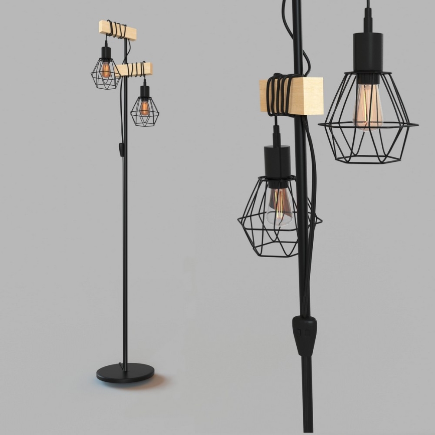 Eglo - Gulvlampe TOWNSHEND 2xE27/60W/230V