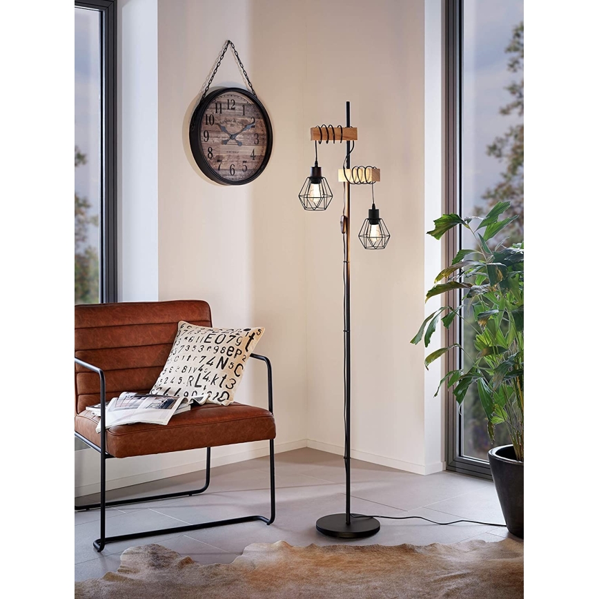 Eglo - Gulvlampe TOWNSHEND 2xE27/60W/230V