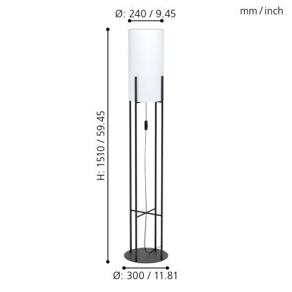 Eglo - Gulvlampe 1xE27/60W/230V